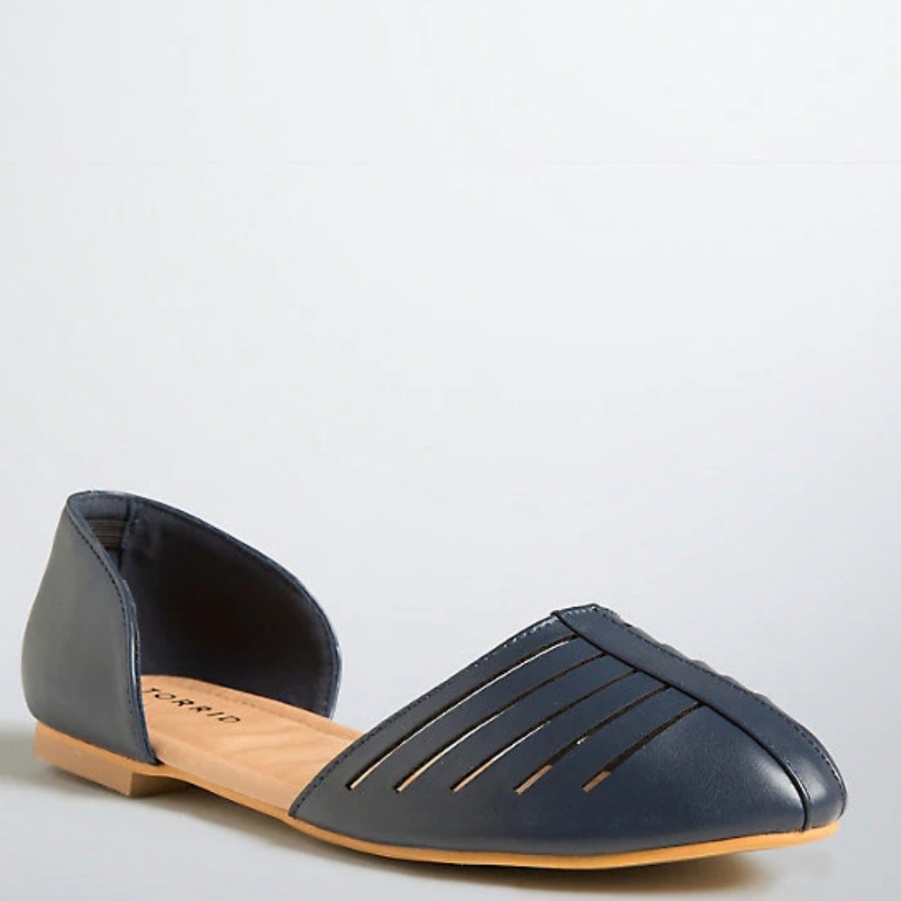 Torrid Navy Strappy D'orsay Flats (Wide Width) 12W